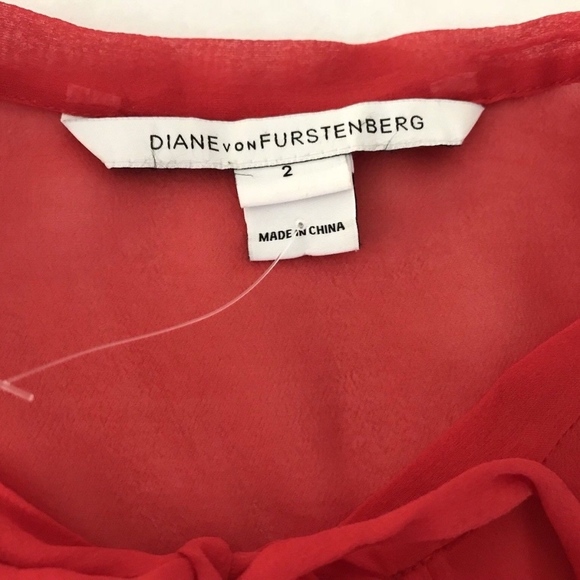 Diane Von Furstenberg | DVF Desma Keyhole Dress Silk Size 2 Red - Picture 9 of 9